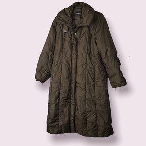 Creenstone green long puffer jacket